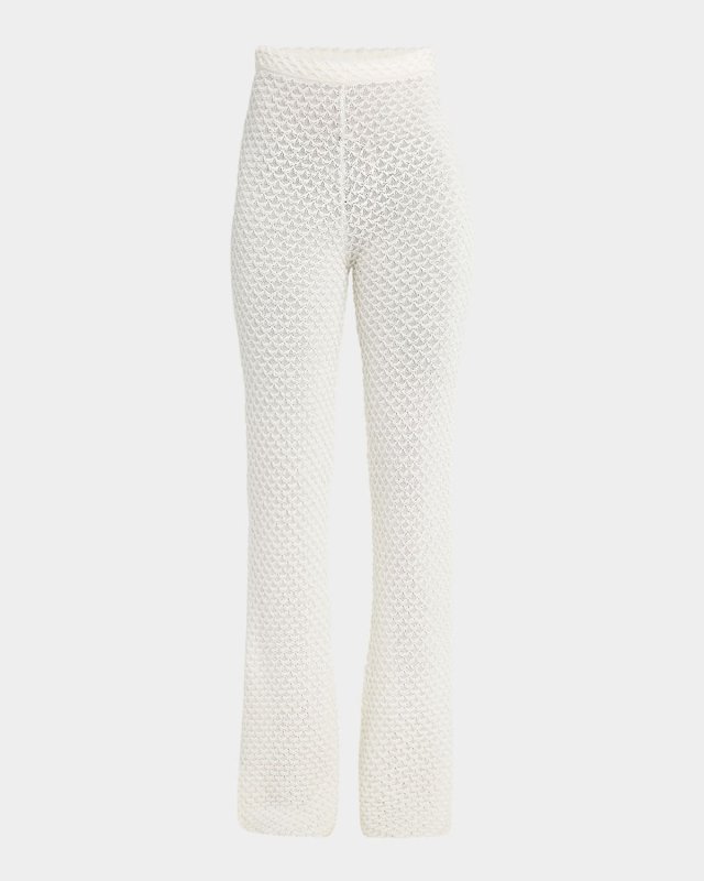 Textured Knit Flare Summer Trousers
